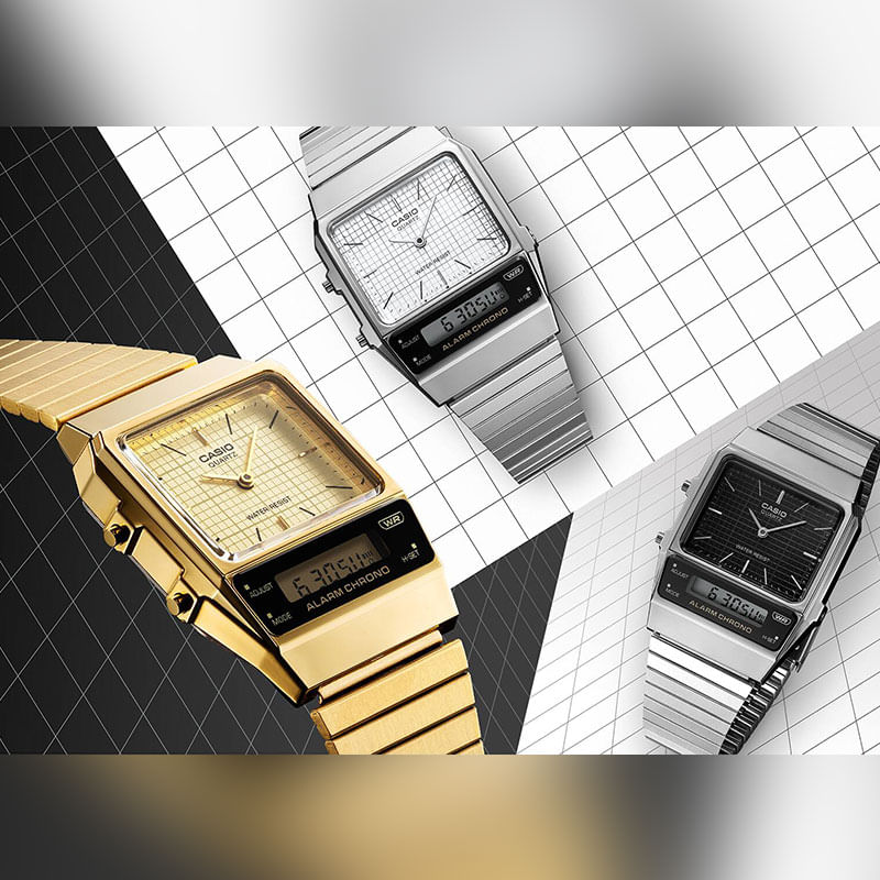Reloj Casio Vintage Análogo y Digital Dorado AQ-800EG-9A